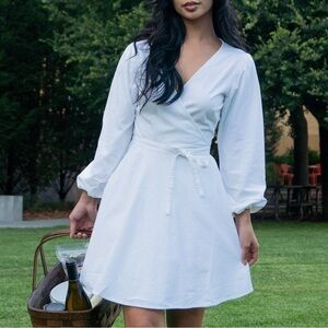 Elegant White Wrap Dress